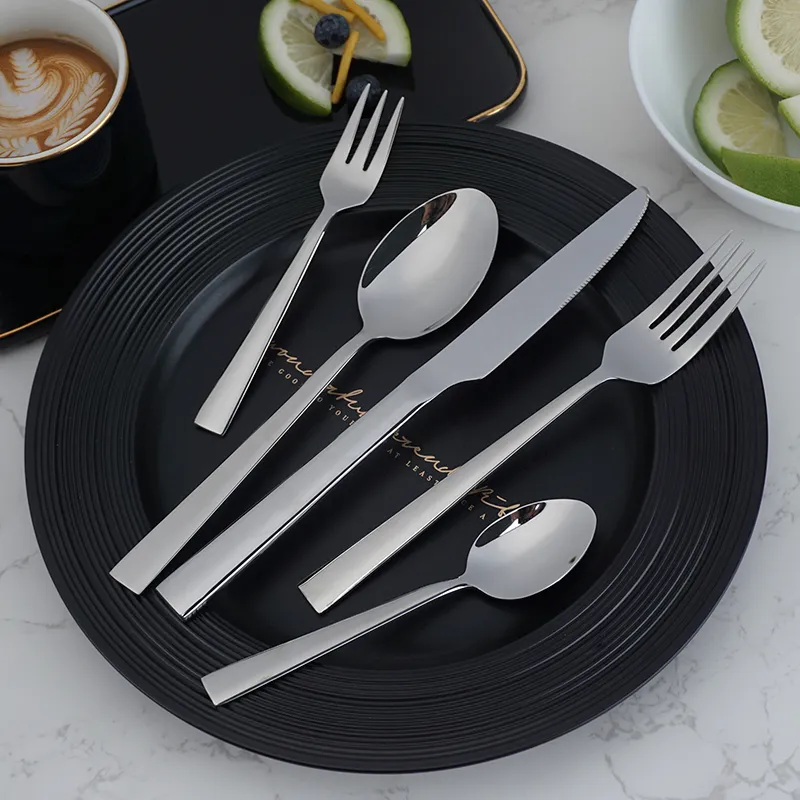 low moq brilliant finishing flatware set stainless steel dishwasher safe cutlery set