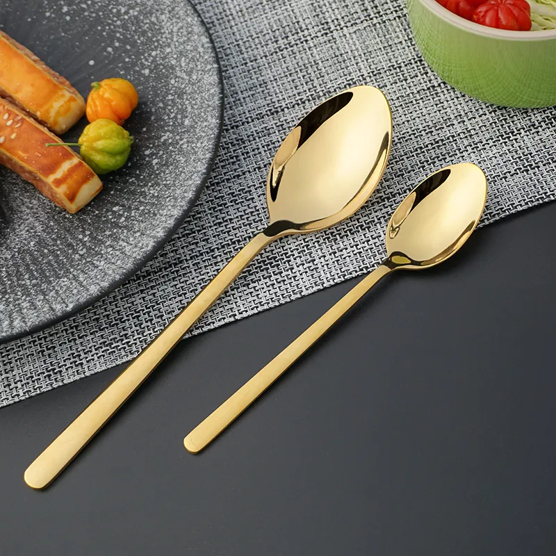 طقم أدوات مائدة من الفولاذ المقاوم للصدأ من الفولاذ المقاوم للصدأ مطلي بالذهب pvd، طقم أدوات مائدة من الفولاذ المقاوم للصدأ 24 قطعة أو 30 قطعة طقم ملاعق وشوكة وسكين قابلة لإعادة الاستخدام