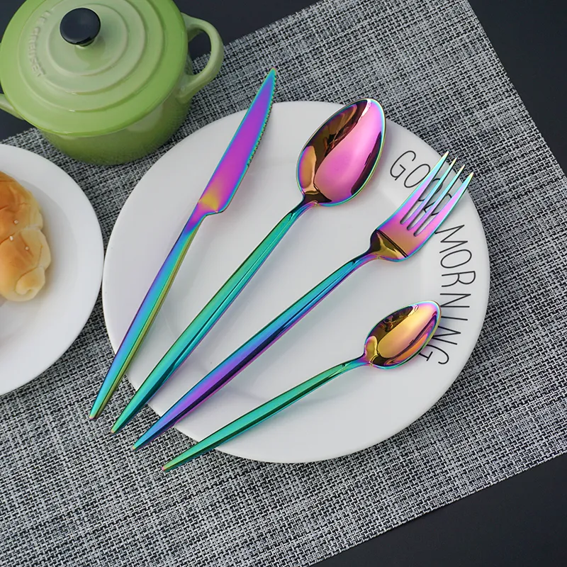 besteck set portugal stil edelstahl besteck set 4pcs/24pcs löffel gabel messer teelöffel geschenkbox