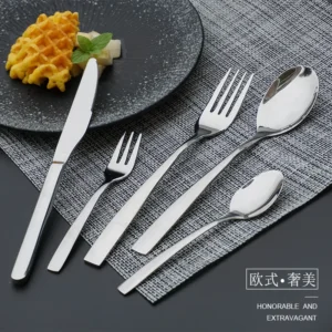 Bankett Restaurant Edelstahl Besteck Set Messer und Gabel Löffel Set Küchenutensilien Reisebesteck Set