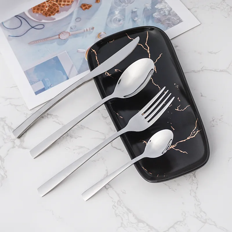 new design stainless steel cutlery set spoon knife fork teaspoon set tableware for home part wedding