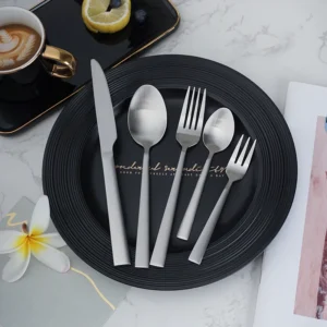 jieyang 24 stück edelstahlbesteck set mattiert gabel löffel vintage geschirr set heißer verkauf in europa markt