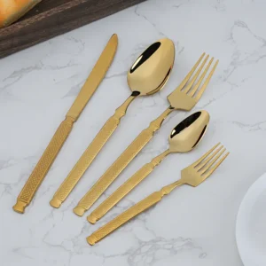 Gold Löffel Gabel Set Edelstahl Hochglanz Besteck Set für Großhandel