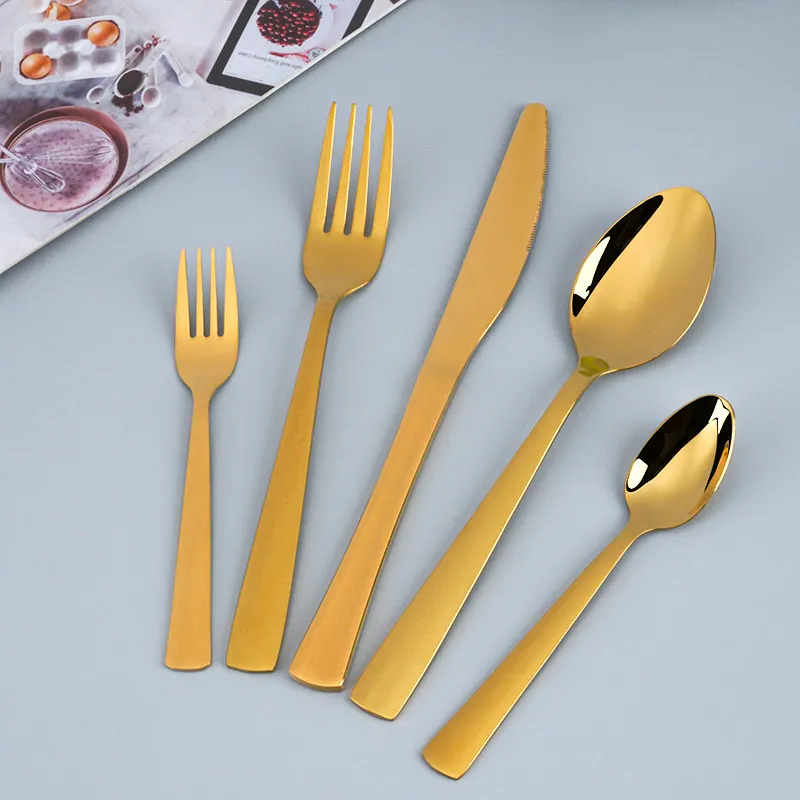 stainless steel knife spoon fork set for wholesale jieyang factory cutlery manufacturer coating flatware set