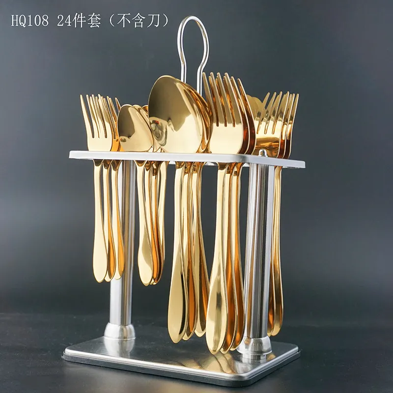 pvd coating rainbow color mirror finishing stainless steel flatware set food grade safe and dishwasher safe cutlery set