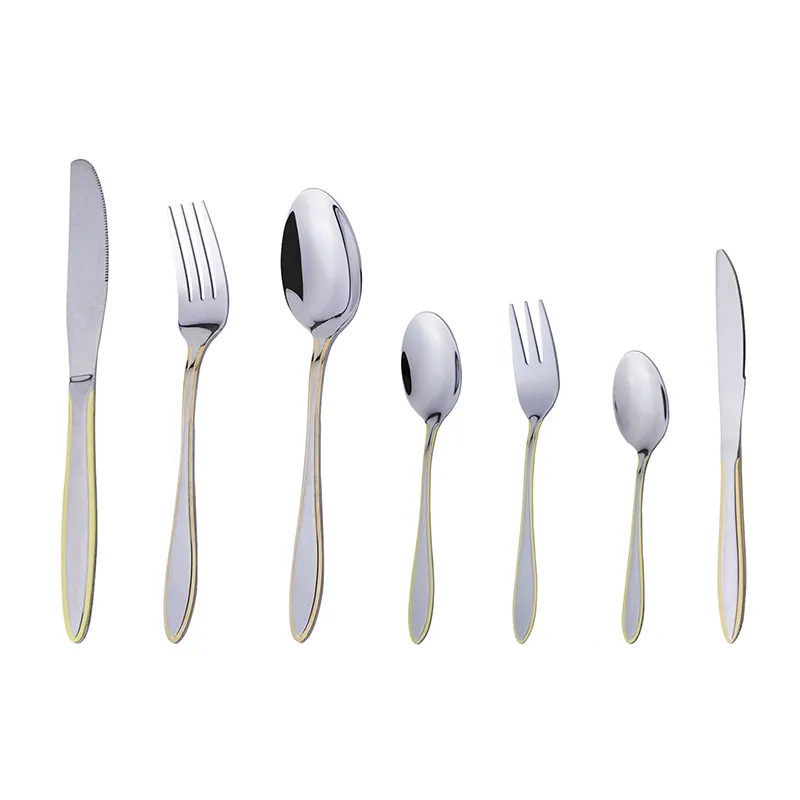 hot sale stainless steel cutlery set food grade safe mirror finishing knife fork spoon set reusable flatware set