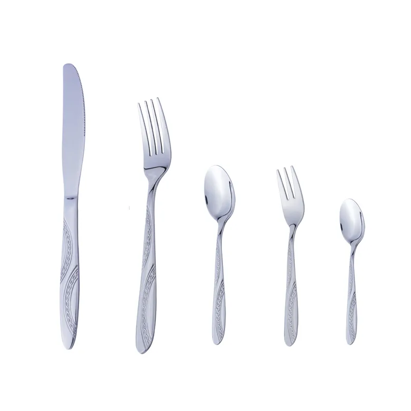 custom luxury wedding travel modern home mirror polish full stainless steel dinnerware sets knife fork spoon flatware for hotel