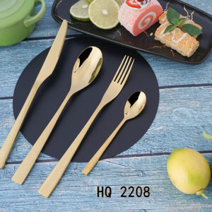reusable customized golden spoon and fork stainless steel cutlery set tableware flatware
