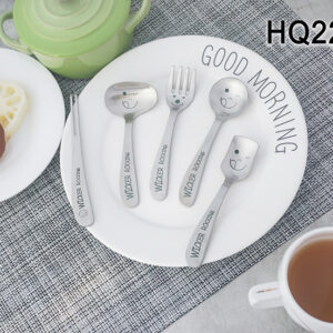 Cartoon Fork 304 Stainless Steel Spoon Fork Set Laser Smiley Round Spoon Portable Utensils