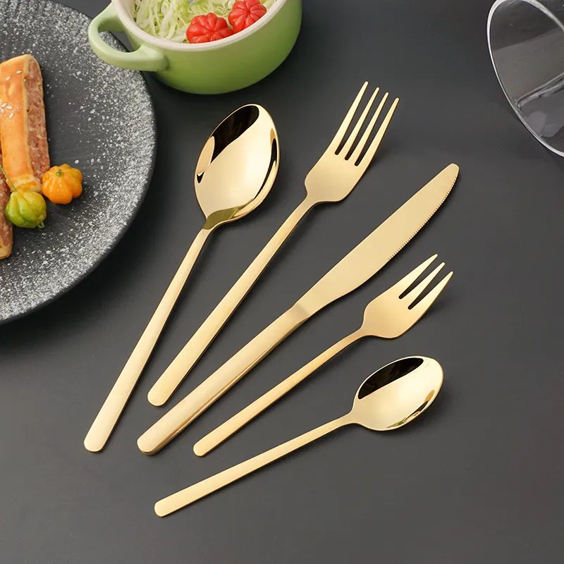wholesale rose gold hotel stainless steel gold travel spoon fork knife cutlery sets luxury wedding gift