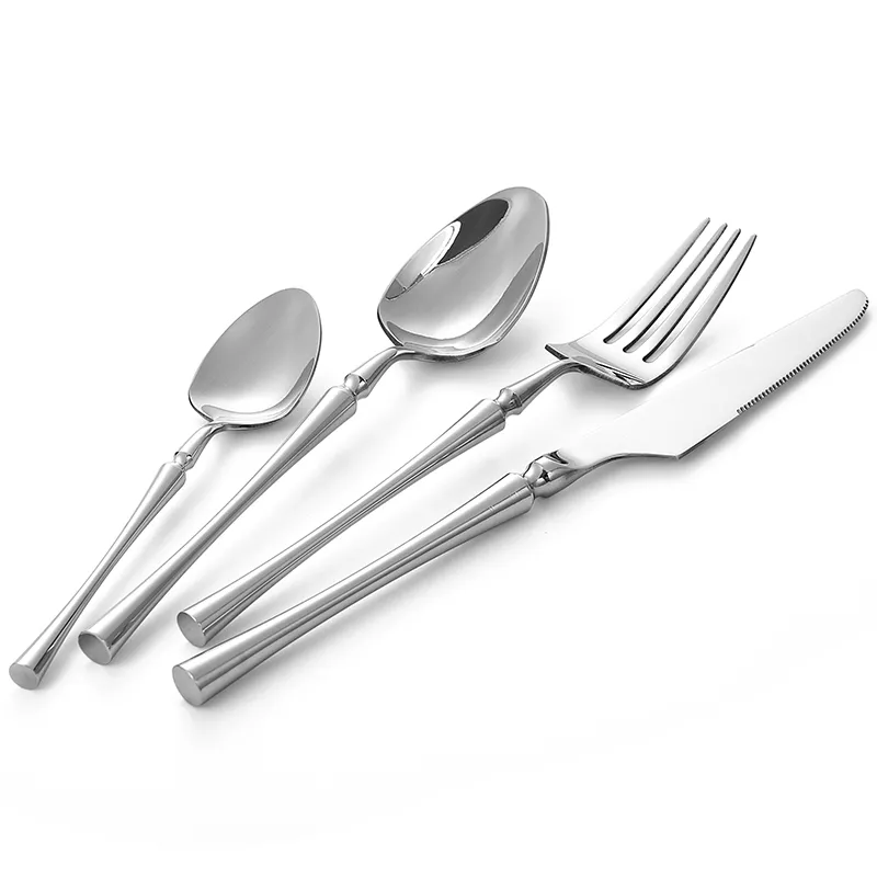 hot sale customizable cutlery knife spoon forks portable gold silver flatware set wedding gift