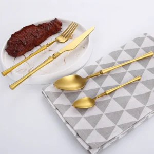 stainless steel gold cutlery custom modern luxury wedding knife spoon fork teaspoon stainless steel flatware