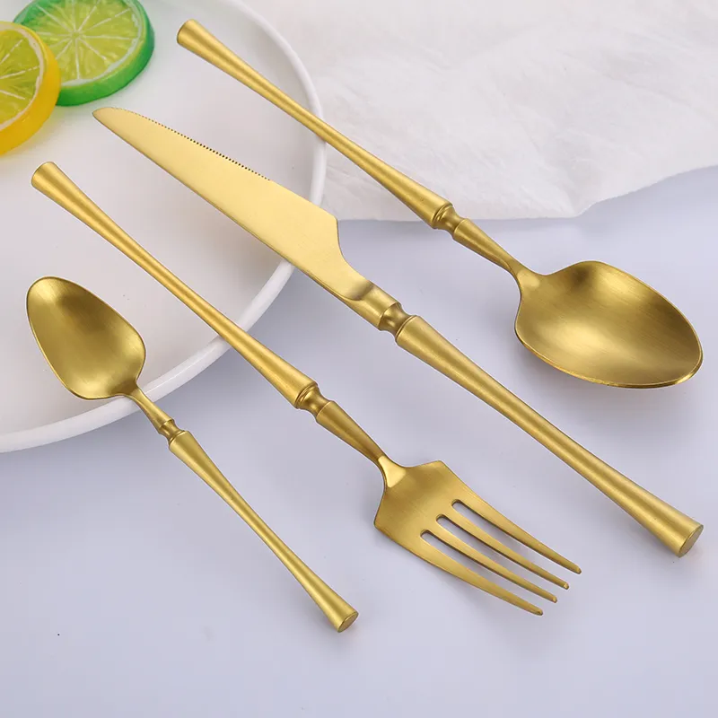 Edelstahl Gold Besteck benutzerdefinierte moderne Luxus Hochzeit Messer Löffel Gabel Teelöffel Edelstahl Besteck