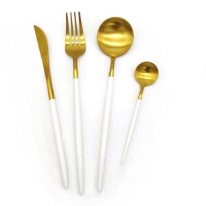 stainless steel cutlery wedding restaurant dinnerware plated flatware set spoon fork and knife