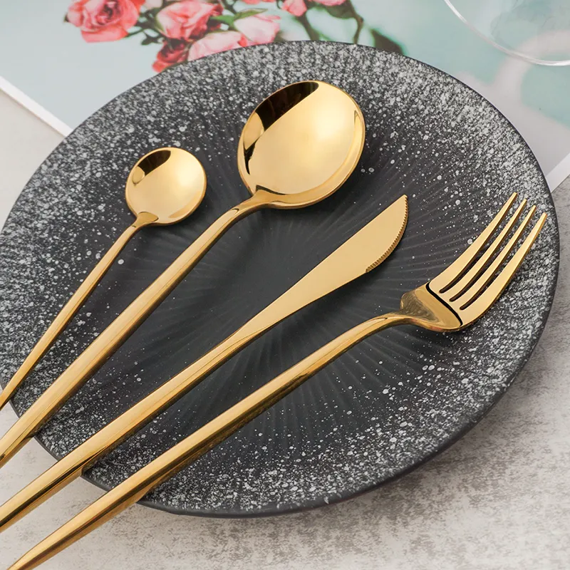 portugal style stainless steel cutlery set for wedding party hot sale in japan and korea market spoon fork knife