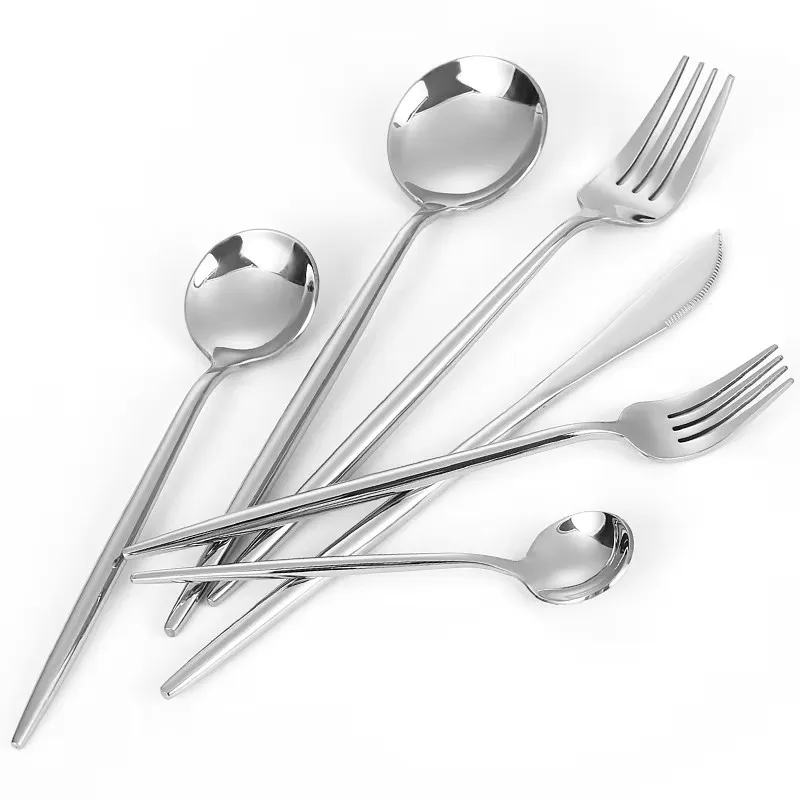 custom flatware 18/0 stainless steel bulk camping high quality cutlery set spoon fork knife teaspoon set