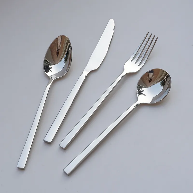 hot sale royal stainless steel cutlery set mirror polish modern luxury flatware set suitable for wedding party