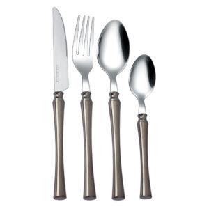 stainless steel knife fork spoon set with plastic handles