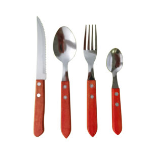 restaurant edelstahlbesteck steakmesser gabel löffel silberbesteck utensilien holzgriff silberbesteck