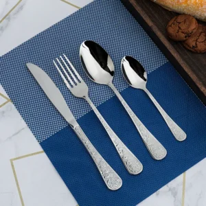 royal style edelstahlbesteck set laser logo graviert löffel gabel messer