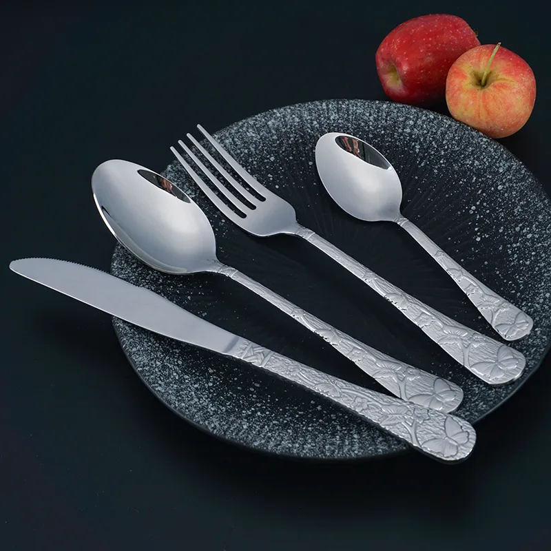 exquisite carving cutlery set excellent design stainless steel flatware for parties high quality cutlery