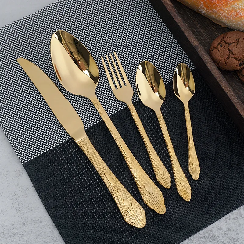 new arrival stainless steel 18/8 cutlery set mirror polishing reusable flatware set hot sale in the mid east market