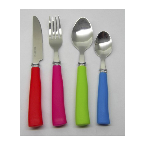 wholesale manufacture knife spoon fork kitchen restaurant plastic handle cutlery set stainless steel flatware set (复制)