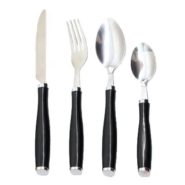Edelstahlgeschirr 24tlg. Löffel Messer Gabel Multifunktionsbesteck mit Kunststoffgriff (复制)