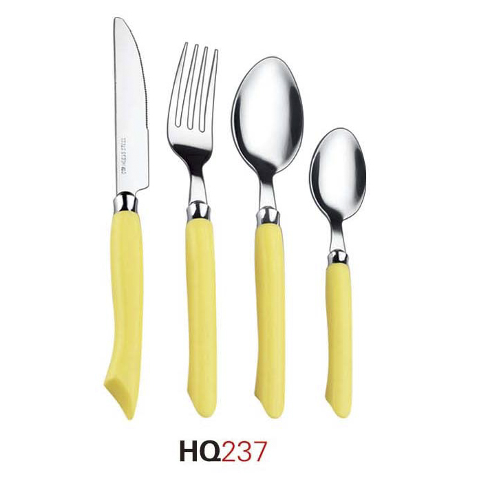 factory price new design stainless steel plastic handle cutlery set silver flatware set 24pcs spoons forks knives (复制)