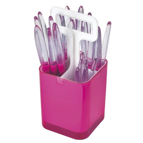 Fabrikpreis neues Design Edelstahl-Kunststoffgriff Bestecksatz Silber Bestecksatz 24tlg. Löffel Gabeln Messer (复制)