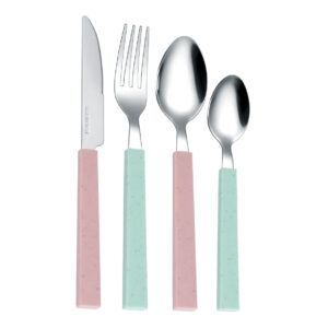 stainless steel tableware 24pcs spoon knife fork multi functions cutlery set with plastic handl (复制)