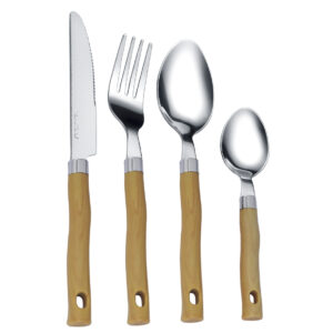 factory price new design stainless steel plastic handle cutlery set silver flatware set 24pcs spoons forks knives (复制)