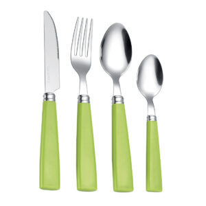 factory price new design stainless steel plastic handle cutlery set silver flatware set 24pcs spoons forks knives (复制)