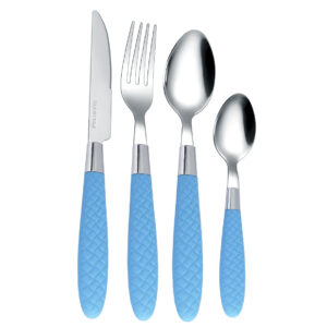 factory price new design stainless steel plastic handle cutlery set silver flatware set 24pcs spoons forks knives (复制)