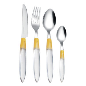 factory price new design stainless steel plastic handle cutlery set silver flatware set 24pcs spoons forks knives (复制)