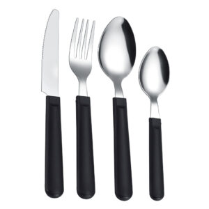 factory price new design stainless steel plastic handle cutlery set silver flatware set 24pcs spoons forks knives (复制)