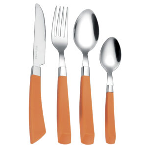 wholesale manufacture knife spoon fork kitchen restaurant plastic handle cutlery set stainless steel flatware set (复制) (复制)