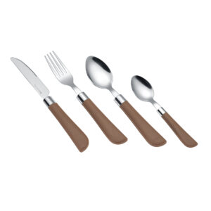 wholesale manufacture knife spoon fork kitchen restaurant plastic handle cutlery set stainless steel flatware set (复制)