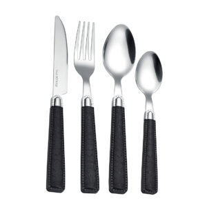wholesale manufacture knife spoon fork kitchen restaurant plastic handle cutlery set stainless steel flatware set (复制)