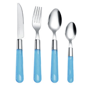 stainless steel tableware 24pcs spoon knife fork multi functions cutlery set with plastic handl (复制)