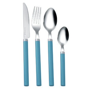 wholesale manufacture knife spoon fork kitchen restaurant plastic handle cutlery set stainless steel flatware set (复制)