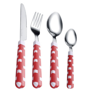 wholesale manufacture knife spoon fork kitchen restaurant plastic handle cutlery set stainless steel flatware set (复制)