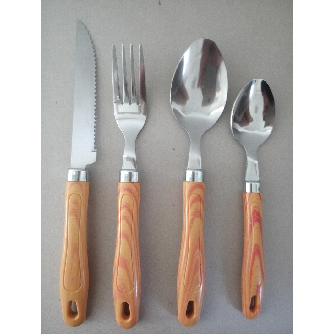 Großhandel Herstellung Messer Löffel Gabel Küche Restaurant Kunststoffgriff Besteck Set Edelstahl Besteck Set (复制) (复制)