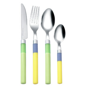 edelstahlgeschirr 24tlg. löffel messer gabel multifunktionsbesteck mit kunststoffgriff