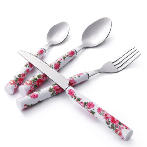 Großhandel Herstellung Messer Löffel Gabel Küche Restaurant Kunststoffgriff Besteck Set Edelstahl Besteck Set (复制)