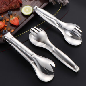 أواني المطبخ متعددة الوظائف أواني المطبخ مشبك طعام متعدد الوظائف ملقط شواء اللحم ملقط بوفيه طعام السلطة ملقط من الفولاذ المقاوم للصدأ (复)