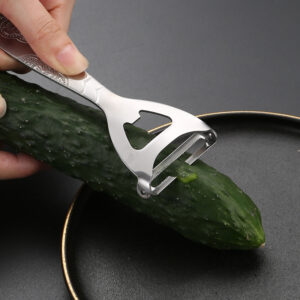 قشارة فواكه وخضروات متعددة الوظائف من الفولاذ المقاوم للصدأ تقشير البطاطس بسكين تقشير البطاطس (复)